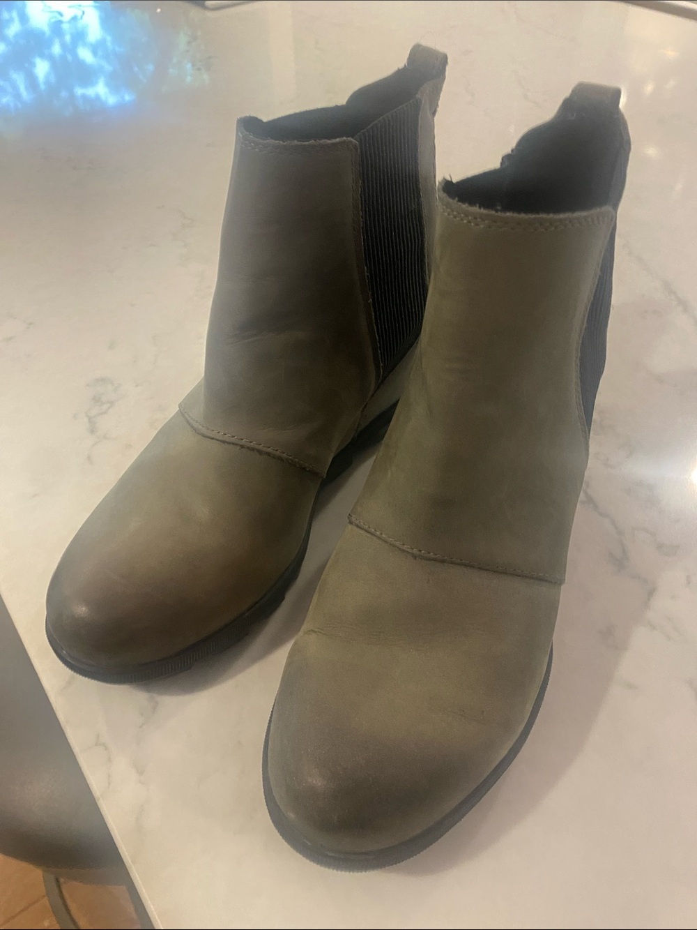 Sorel Olive Green Chelsea Ankle Boots